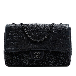 Pre-Loved Chanel Jumbo Classic Sequins Single Flap